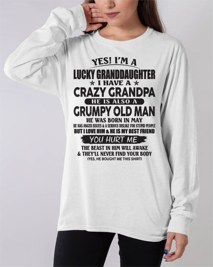 MAY - LUCKY GRANDDAUGHTER OF CRAZY GRANDPA - PERFECT GIFT FOR YOUR GRANDDAUGHTER FROM GRANDPA - LUAN05 (SKU10-150-05)