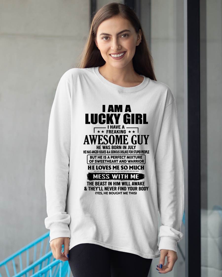 JULY - LUCKY GIRL - FREAKING AWESOME GUY - PERFECT GIFT FROM BOYFRIEND - LUAN07 (SKU2608-395-07)