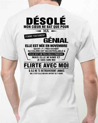 NOVEMBRE - DÉSOLÉ, MON CŒUR NE BAT QUE POUR MA FEMME FOUTUMENT GÉNIALE — DE SA FEMME - FR11 / LUAN11 (SKU26T-01258-11)