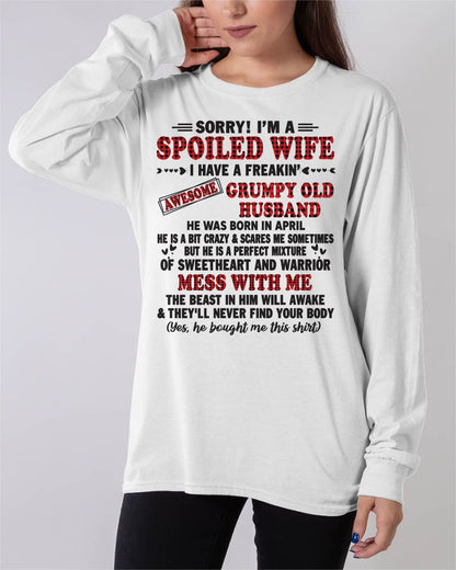 APRIL - SPOILED WIFE OF AWESOME GRUMPY OLD HUSBAND - PERFECT GIFT  FROM HUSBAND - LUAN04 (SKU12-111-04)