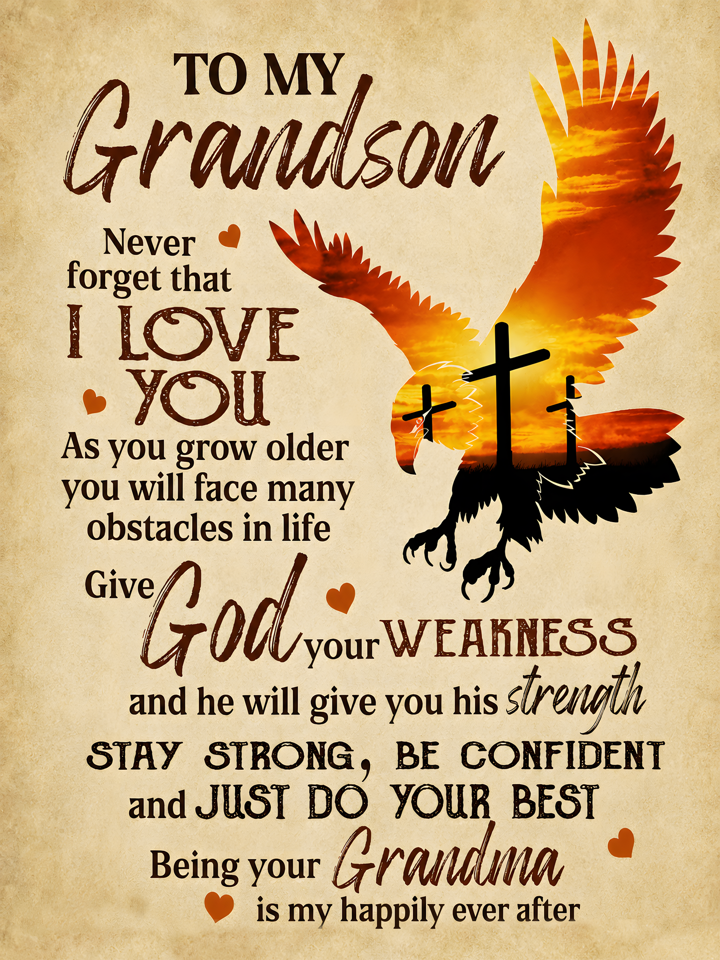 To My Grandson Blanket – Never Forget That I Love You - Christian Gift From Grandma (SKU2606-88)