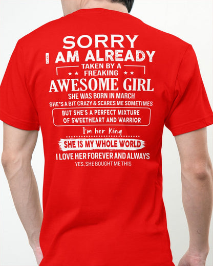 March - Awesome girl - Perfect gift for your boyfriend - (SKU04-86-03) - From Wife LUAN03