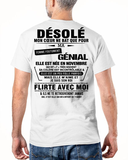 NOVEMBRE - DÉSOLÉ, MON CŒUR NE BAT QUE POUR MA FEMME FOUTUMENT GÉNIALE — DE SA FEMME - FR11 / LUAN11 (SKU26T-01258-11)