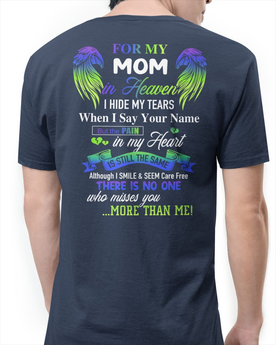 Personalized Memorial T-Shirt for Mom in Heaven - In Loving Memory Shirt, Miss You Mom Gift (SKUMOM) LUAN00