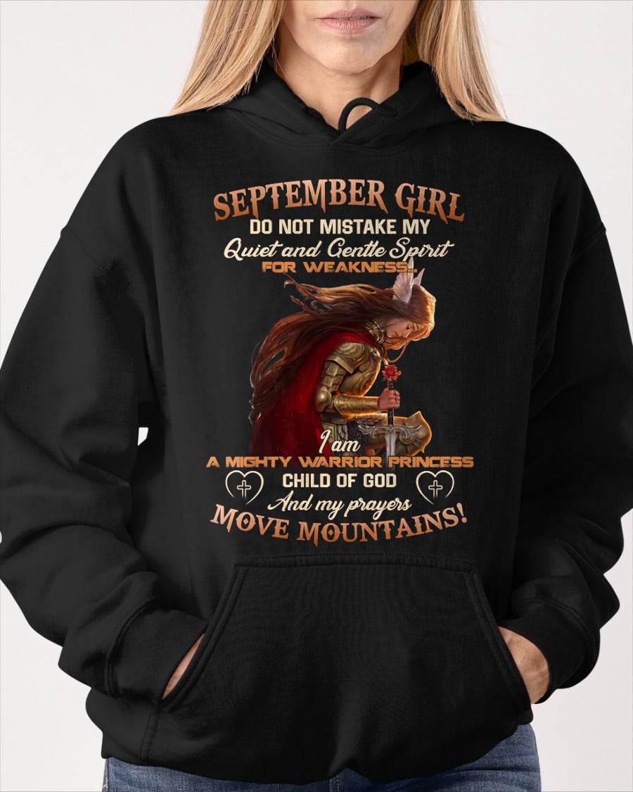 September Girl Child Of God T-Shirt - Christian Gift For Women - LUAN09 (SKU2606-181-09)