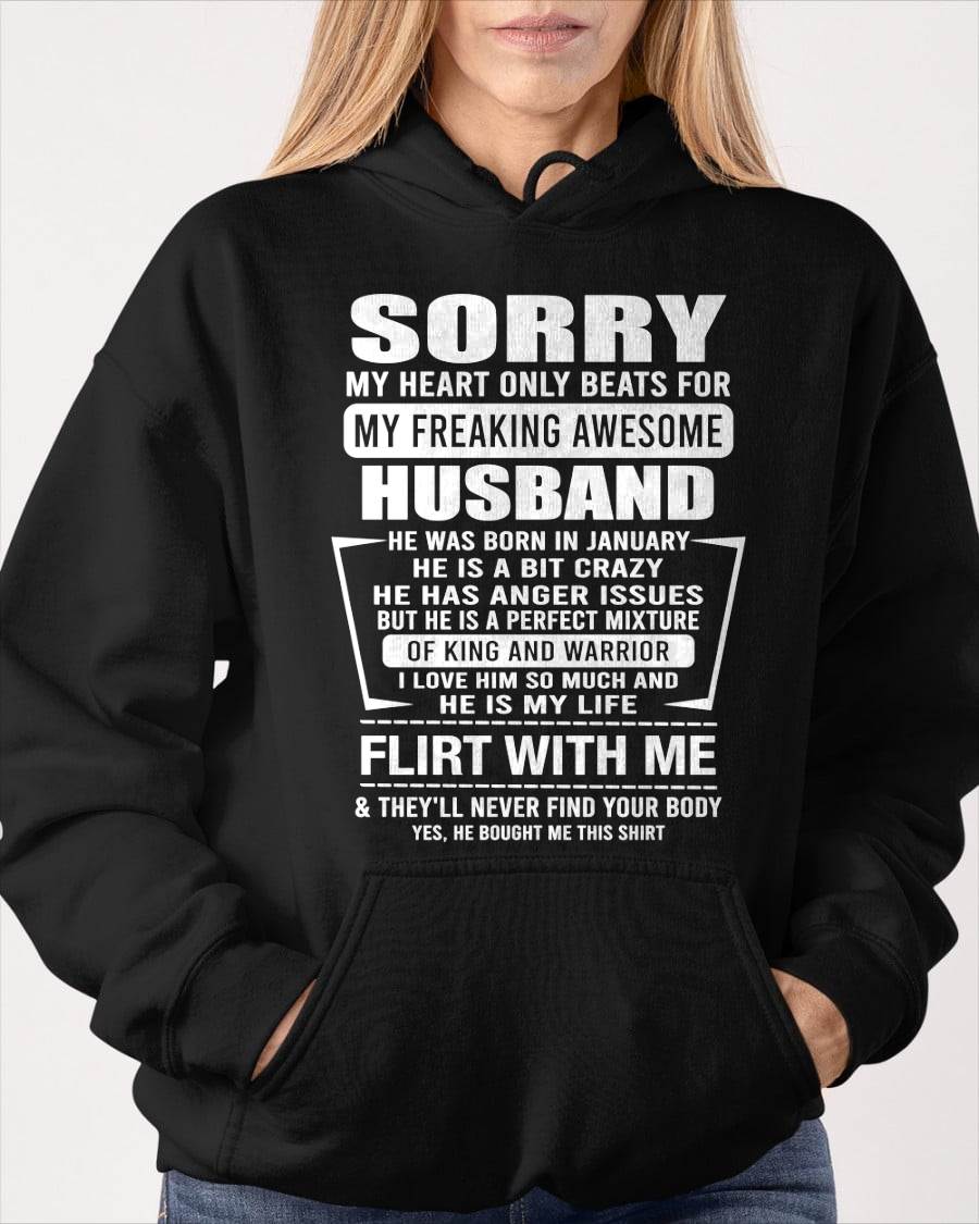 January - My Freaking Awesome Husband T-Shirt – Funny Gift From Husband - LUAN01 (SKU2606-344-01)