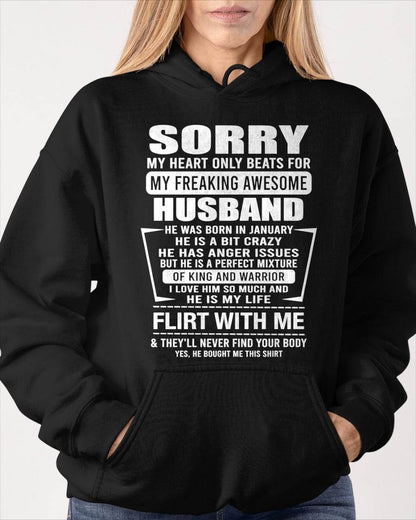 January - My Freaking Awesome Husband T-Shirt – Funny Gift From Husband - LUAN01 (SKU2606-344-01)
