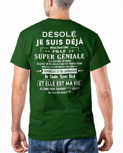 Désolé les filles, je suis déjà pris - Ma copine est folle et adorable - Cadeau spécial pour votre petit ami ou mari - (SKU04-111-03) - LUAN03