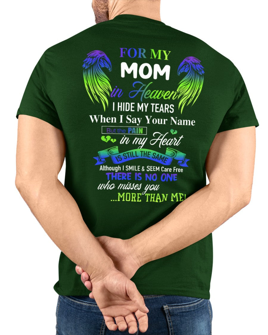 Personalized Memorial T-Shirt for Mom in Heaven - In Loving Memory Shirt, Miss You Mom Gift (SKUMOM) LUAN00