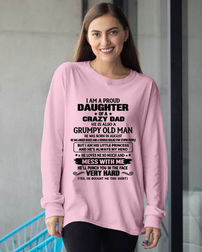AUGUST - PROUD DAUGHTER - CRAZY DAD - GRUMPY OLD MAN - LITTLE PRINCESS & HERO - PERFECT GIFT FROM DAD TO DAUGHTER - LUAN08 (SKU2609-186-08)