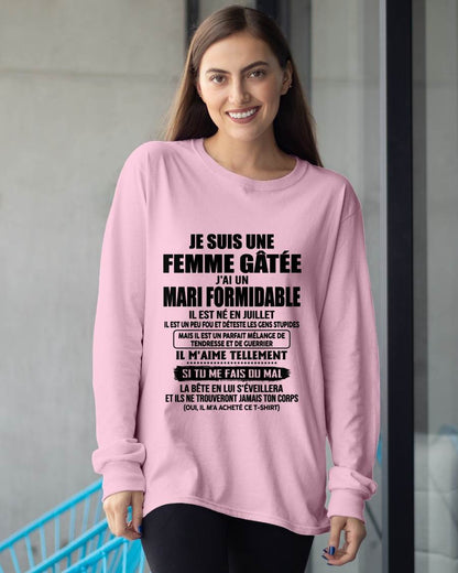 JUILLET - FEMME GÂTÉE - MARI FORMIDABLE - TENDRESSE & GUERRIER - CADEAU PARFAIT DU MARI À SA FEMME - LUAN07 (SKU2608-631-07)