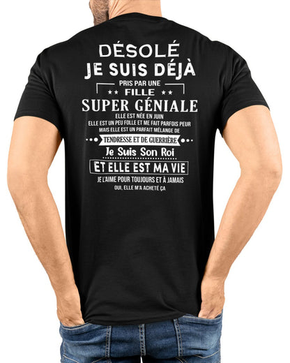 Désolé les filles, je suis déjà pris - Ma copine est folle et adorable - Cadeau spécial pour votre petit ami ou mari - (SKU04-111-06) - LUAN06