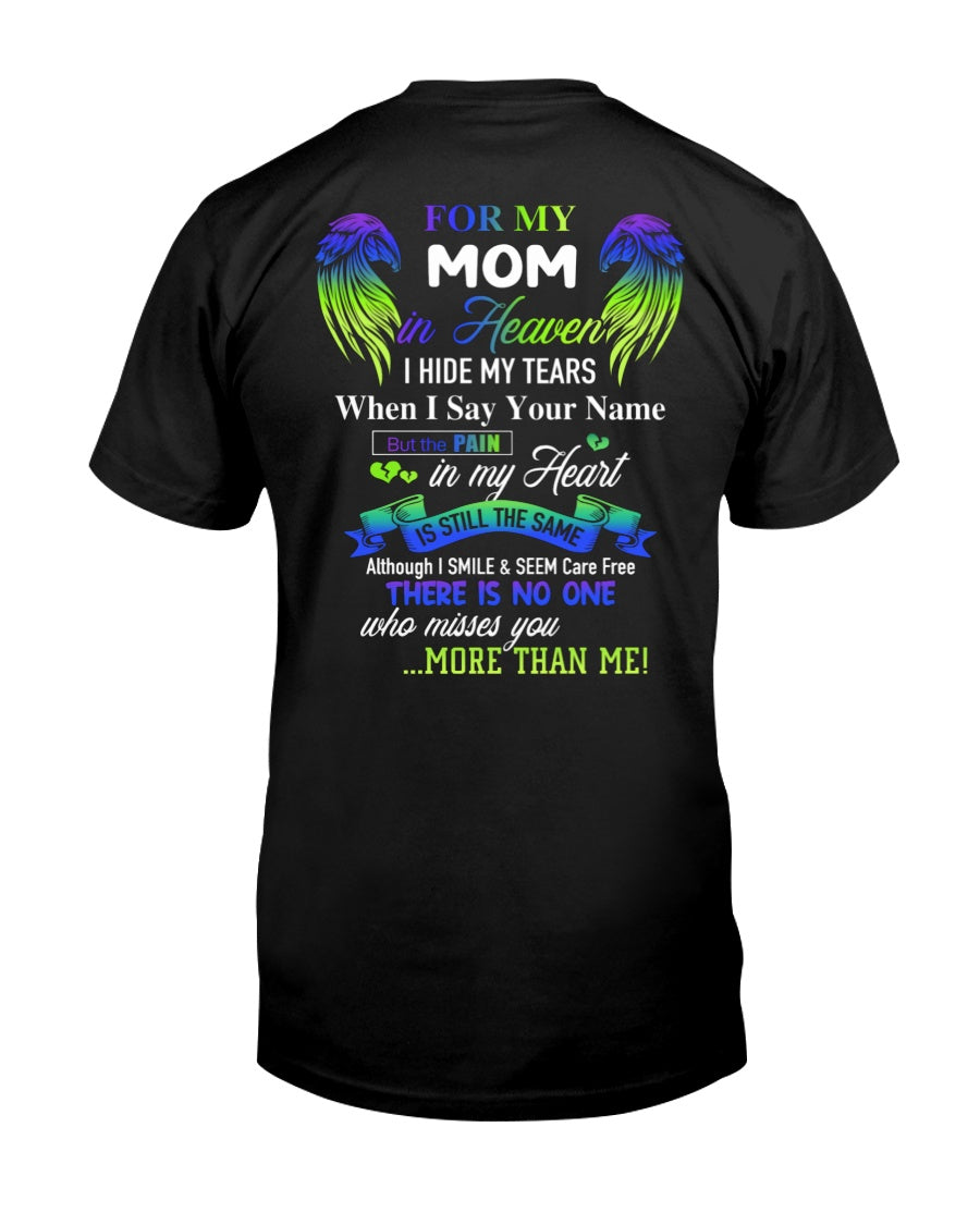 Personalized Memorial T-Shirt for Mom in Heaven - In Loving Memory Shirt, Miss You Mom Gift (SKUMOM) LUAN00