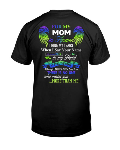Personalized Memorial T-Shirt for Mom in Heaven - In Loving Memory Shirt, Miss You Mom Gift (SKUMOM) LUAN00