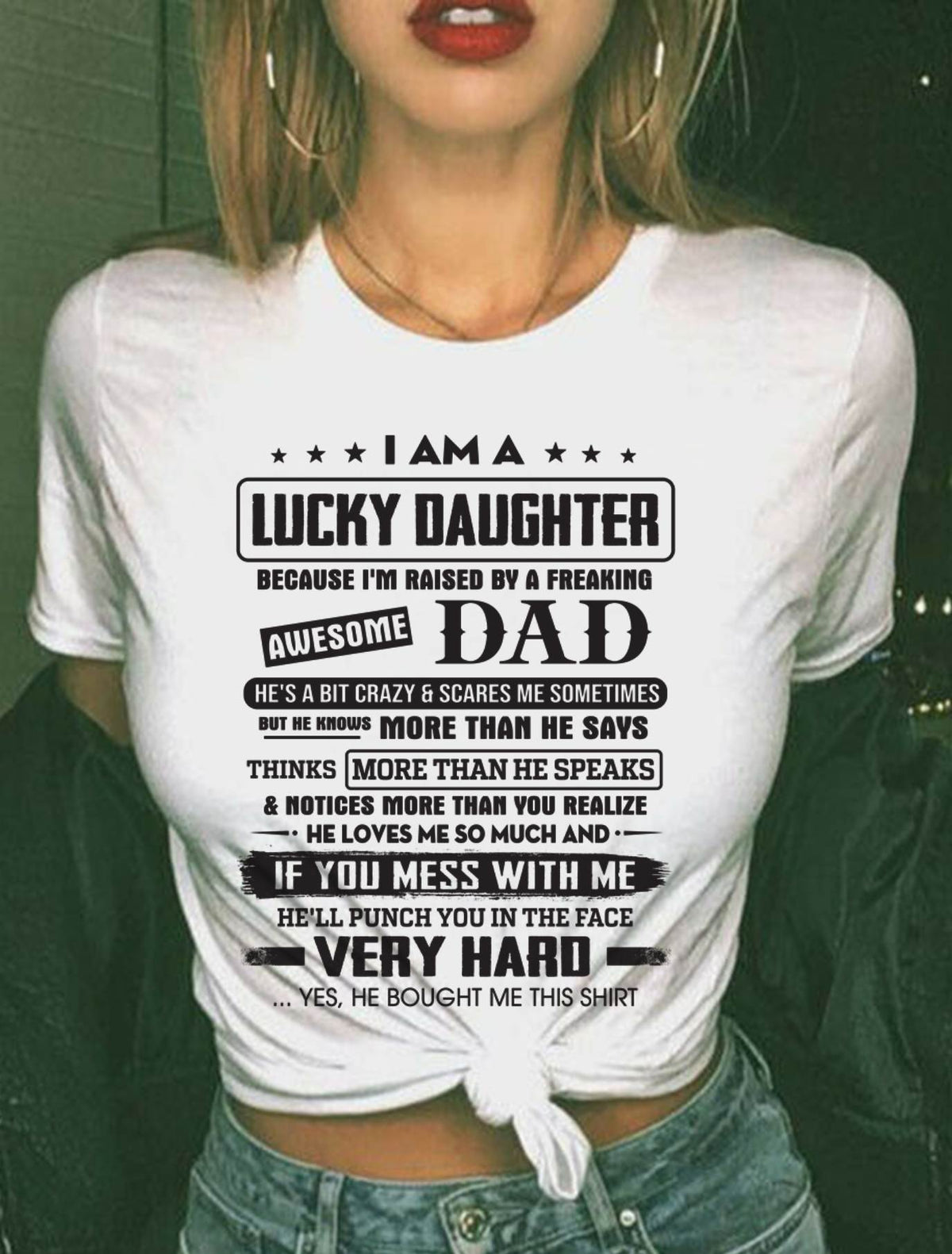 Lucky Daughter of Awesome Dad - Perfect Gift For Daughter From Dad - LUAN00 (SKU08-47-00)