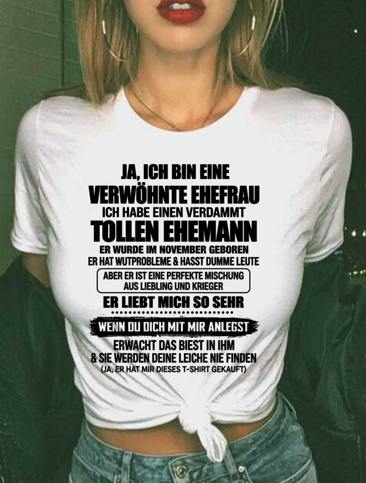 NOVEMBER - VERWÖHNTE EHEFRAU - TOLLER EHEMANN - LIEBLING & KRIEGER - PERFEKTES GESCHENK VOM EHEMANN AN SEINE FRAU - LUAN11 (SKU2609-68-11)