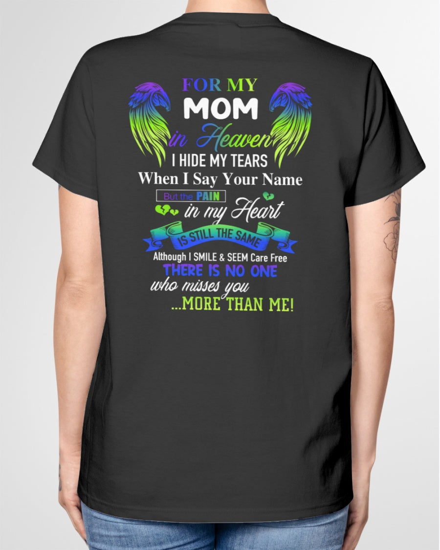 Personalized Memorial T-Shirt for Mom in Heaven - In Loving Memory Shirt, Miss You Mom Gift (SKUMOM) LUAN00