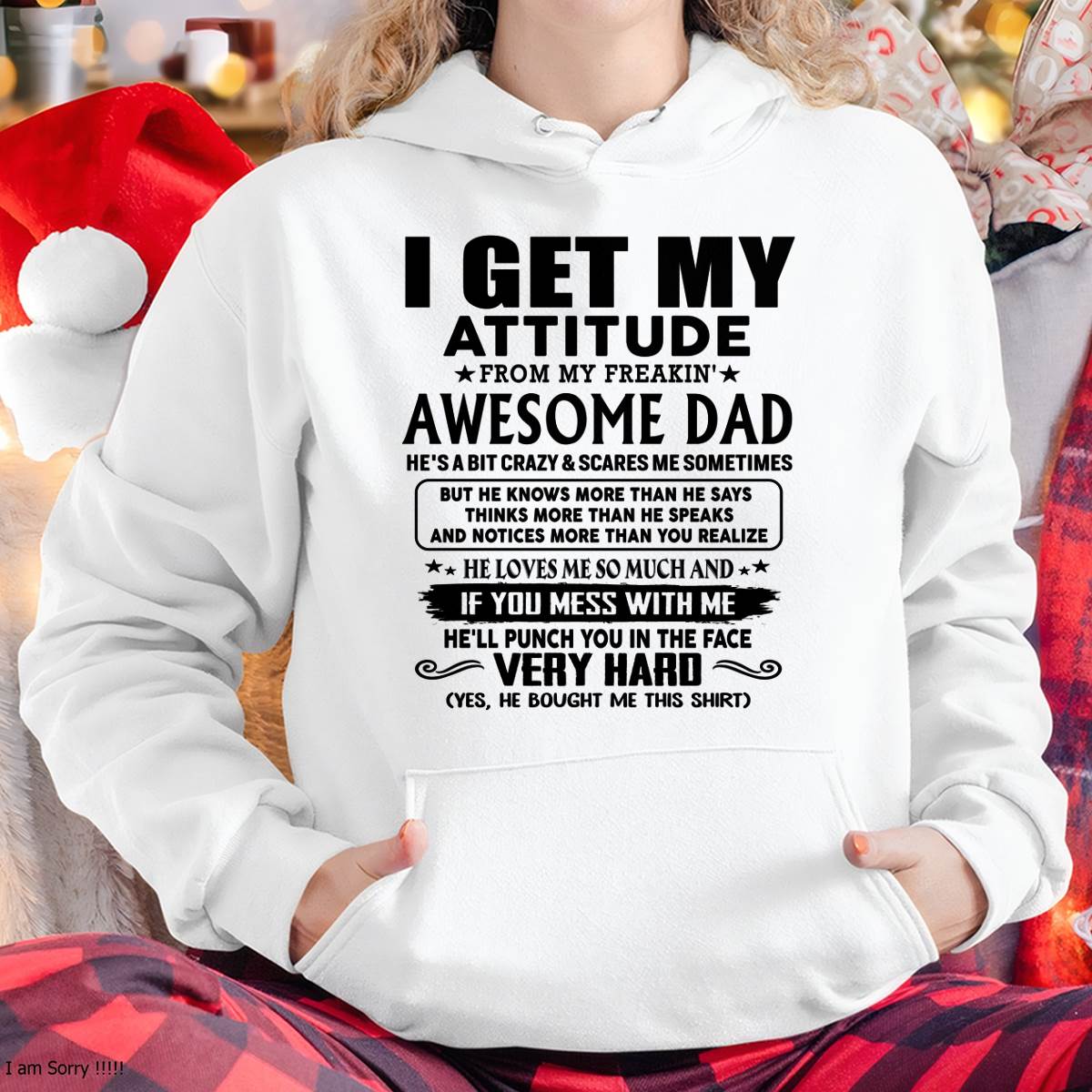 Thanks Dad - I GET MY ATTITUDE FROM MY FREAKIN' AWESOME DAD - Gift for Son and Daughter From Dad - LUAN00 (SKU-TDD-CU-00)