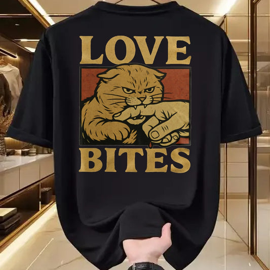 Cat Love Shirt, Funny Cat Lover Gift UnisexT-Shirt/Hoodie/Sweatshirt HLT00 - Love Bites Angry Cat T-Shirt