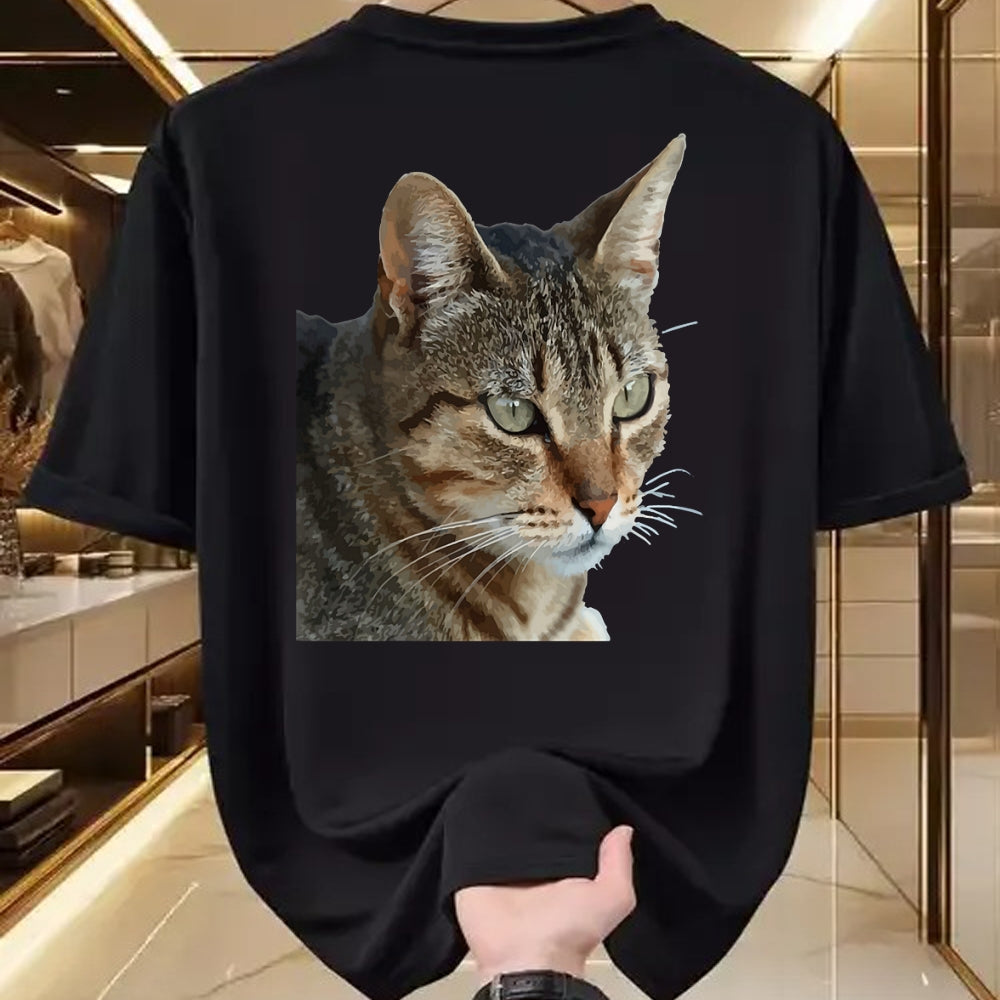 Cat Love Shirt, Funny Cat Lover Gift UnisexT-Shirt/Hoodie/Sweatshirt HLT00 - Stunning Tabby Cat Close Up Portrait Vector T-Shirt