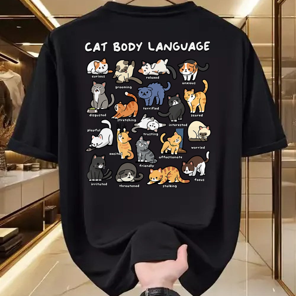 Cat Love Shirt, Funny Cat Lover Gift UnisexT-Shirt/Hoodie/Sweatshirt HLT00 - Cat Body Language Cute Cat Lover Kawaii T-Shirt