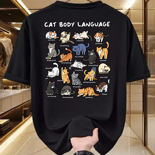 Cat Love Shirt, Funny Cat Lover Gift UnisexT-Shirt/Hoodie/Sweatshirt HLT00 - Cat Body Language Cute Cat Lover Kawaii T-Shirt