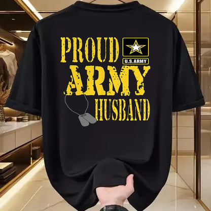 Best Husband Shirt, Wife and Husband Unisex T-Shirt/Hoodie/Sweatshirt HLT00 - Mens Proud Army Husband Shirt Military Pride T Shirt T-Shirt