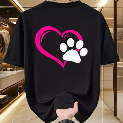 Cat Love Shirt, Funny Cat Lover Gift UnisexT-Shirt/Hoodie/Sweatshirt HLT00 - Cute I Love My Dog Puppy Cat Paw Heart T-Shirt (1)