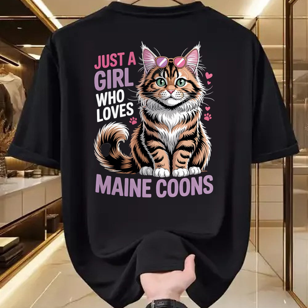 Cat Love Shirt, Funny Cat Lover Gift UnisexT-Shirt/Hoodie/Sweatshirt HLT00 - Girls Maine Coon T-Shirt