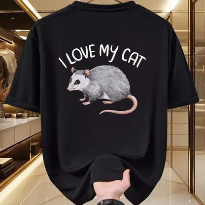 Cat Love Shirt, Funny Cat Lover Gift UnisexT-Shirt/Hoodie/Sweatshirt HLT00 - I Love My Cat Opossum T-Shirt, Men, Purple Heather, X-Large