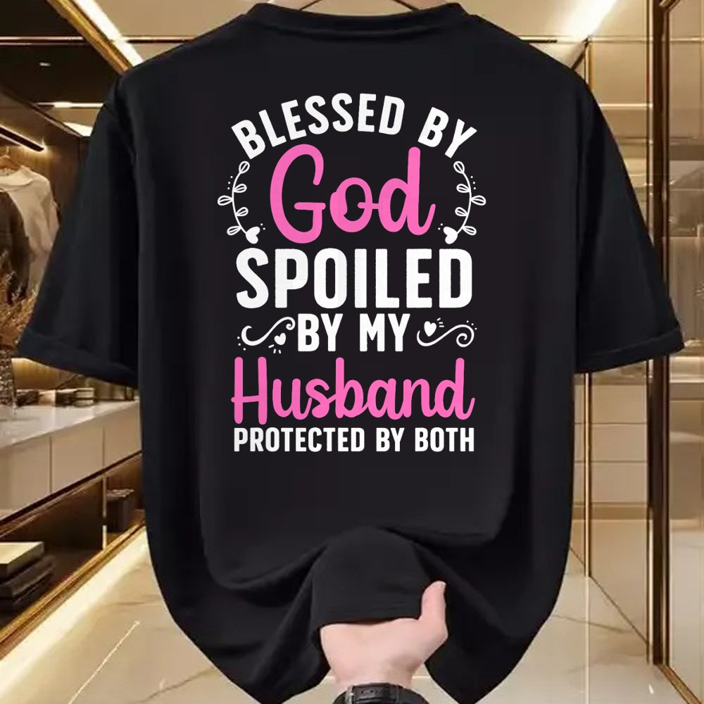 Best Husband Shirt, Wife and Husband Unisex T-Shirt/Hoodie/Sweatshirt HLT00 - Funny Spoiled Wife Art For Women Girls Husband Spoiled Wife T-Shirt
