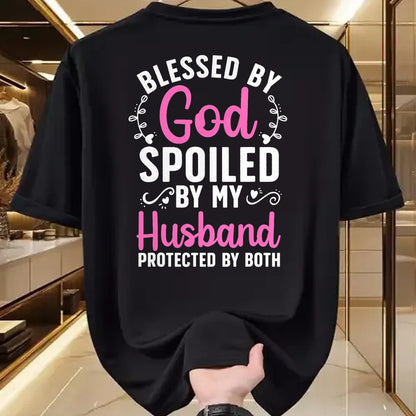 Best Husband Shirt, Wife and Husband Unisex T-Shirt/Hoodie/Sweatshirt HLT00 - Funny Spoiled Wife Art For Women Girls Husband Spoiled Wife T-Shirt