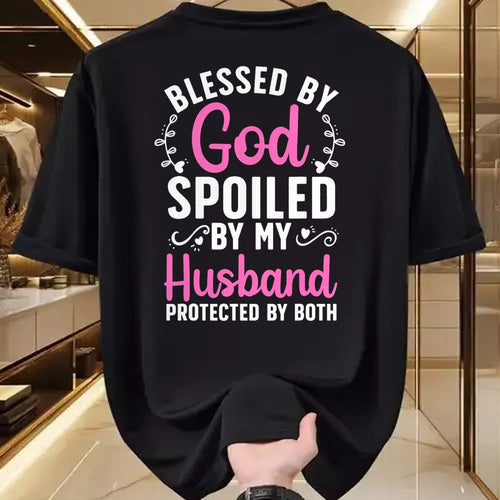 Best Husband Shirt, Wife and Husband Unisex T-Shirt/Hoodie/Sweatshirt HLT00 - Funny Spoiled Wife Art For Women Girls Husband Spoiled Wife T-Shirt