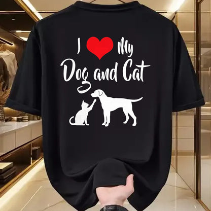 Cat Love Shirt, Funny Cat Lover Gift UnisexT-Shirt/Hoodie/Sweatshirt HLT00 - I Love My Dog And Cat T-Shirt (1)