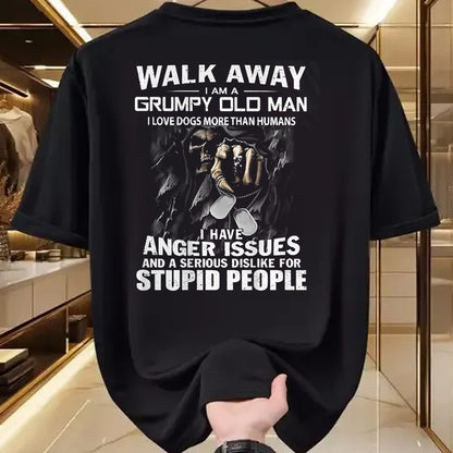 Best Husband Shirt, Wife and Husband Unisex T-Shirt/Hoodie/Sweatshirt HLT00 - Walk Away I Am A Grumpy Old Man I Love Dogs More Than Humans T-Shirt