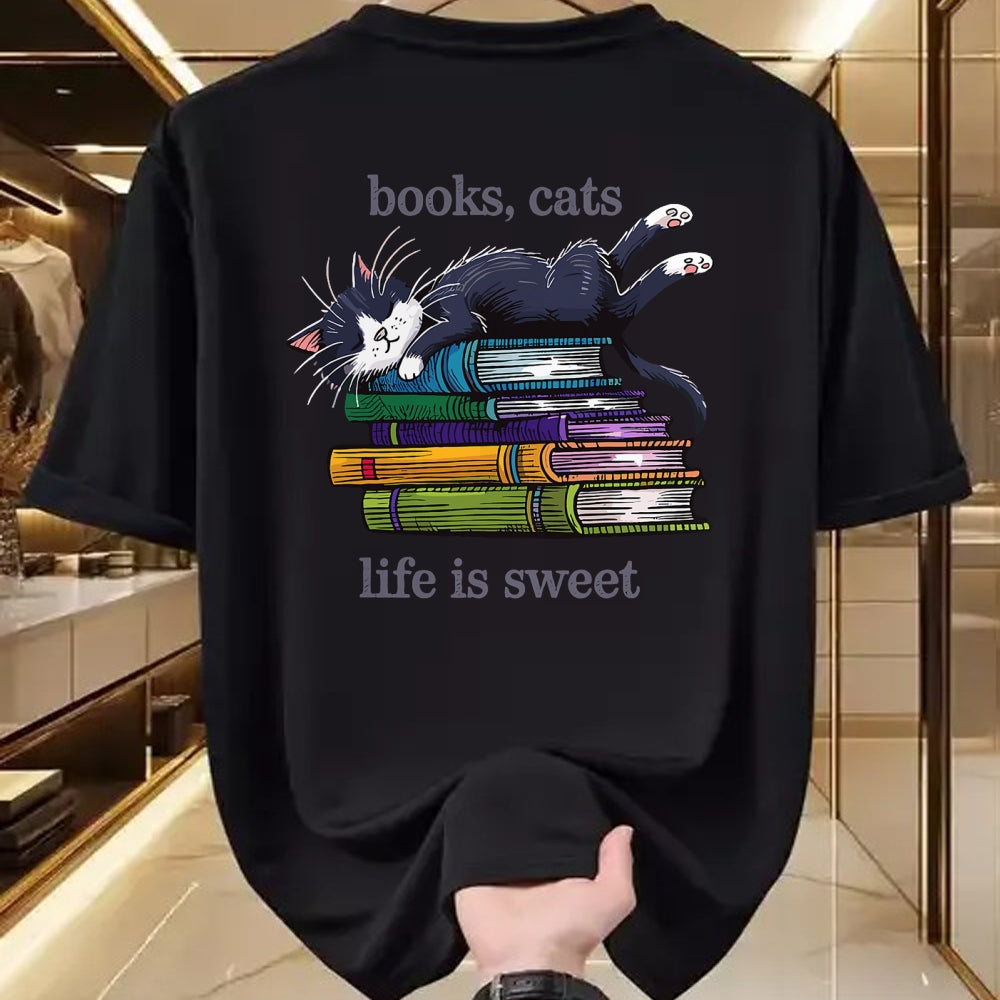 Cat Love Shirt, Funny Cat Lover Gift UnisexT-Shirt/Hoodie/Sweatshirt HLT00 - Funny Cats Books Lover Men Women T-Shirt