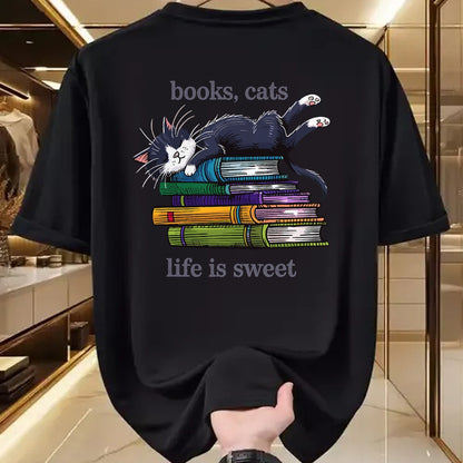 Cat Love Shirt, Funny Cat Lover Gift UnisexT-Shirt/Hoodie/Sweatshirt HLT00 - Funny Cats Books Lover Men Women T-Shirt