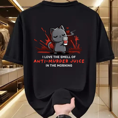 Cat Love Shirt, Funny Cat Lover Gift UnisexT-Shirt/Hoodie/Sweatshirt HLT00 - Cat Drink Coffee I Love The Smell Of Anti Murder Juice Long Sleeve T-Shirt