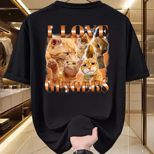 Cat Love Shirt, Funny Cat Lover Gift UnisexT-Shirt/Hoodie/Sweatshirt HLT00 - I Love Gingers Funny Orange Cat Cat Meme Kitty Cat Lovers T-Shirt
