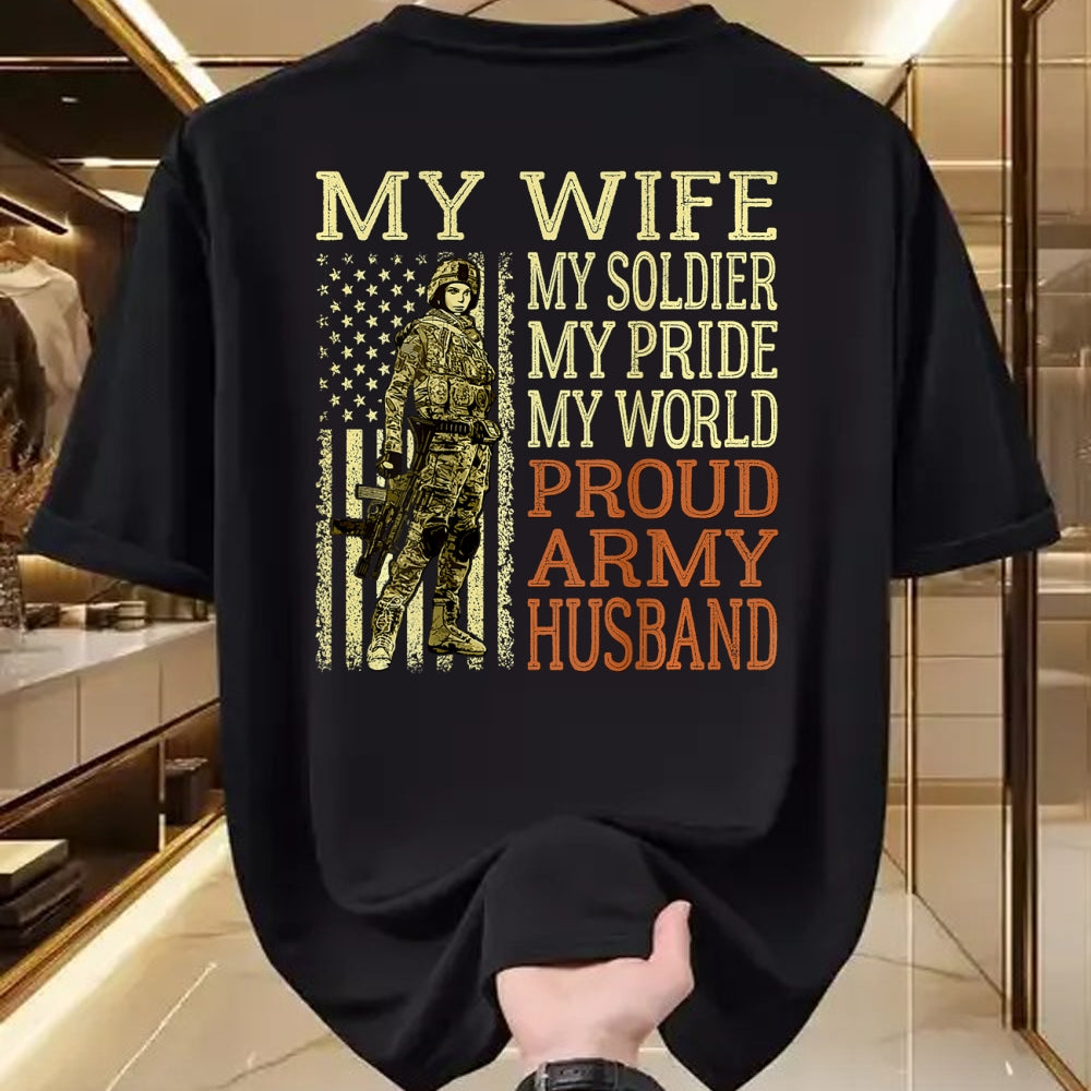 Best Husband Shirt, Wife and Husband Unisex T-Shirt/Hoodie/Sweatshirt HLT00 - My Wife My Soldier Hero - Proud Army Husband Military Spouse T-Shirt