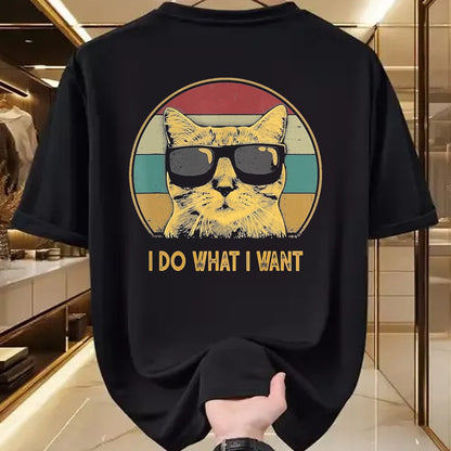 Cat Love Shirt, Funny Cat Lover Gift UnisexT-Shirt/Hoodie/Sweatshirt HLT00 - Retro Ich Mache was ich Want, cat Funny cat Lover T-Shirt, Men, Black, 3X-Large