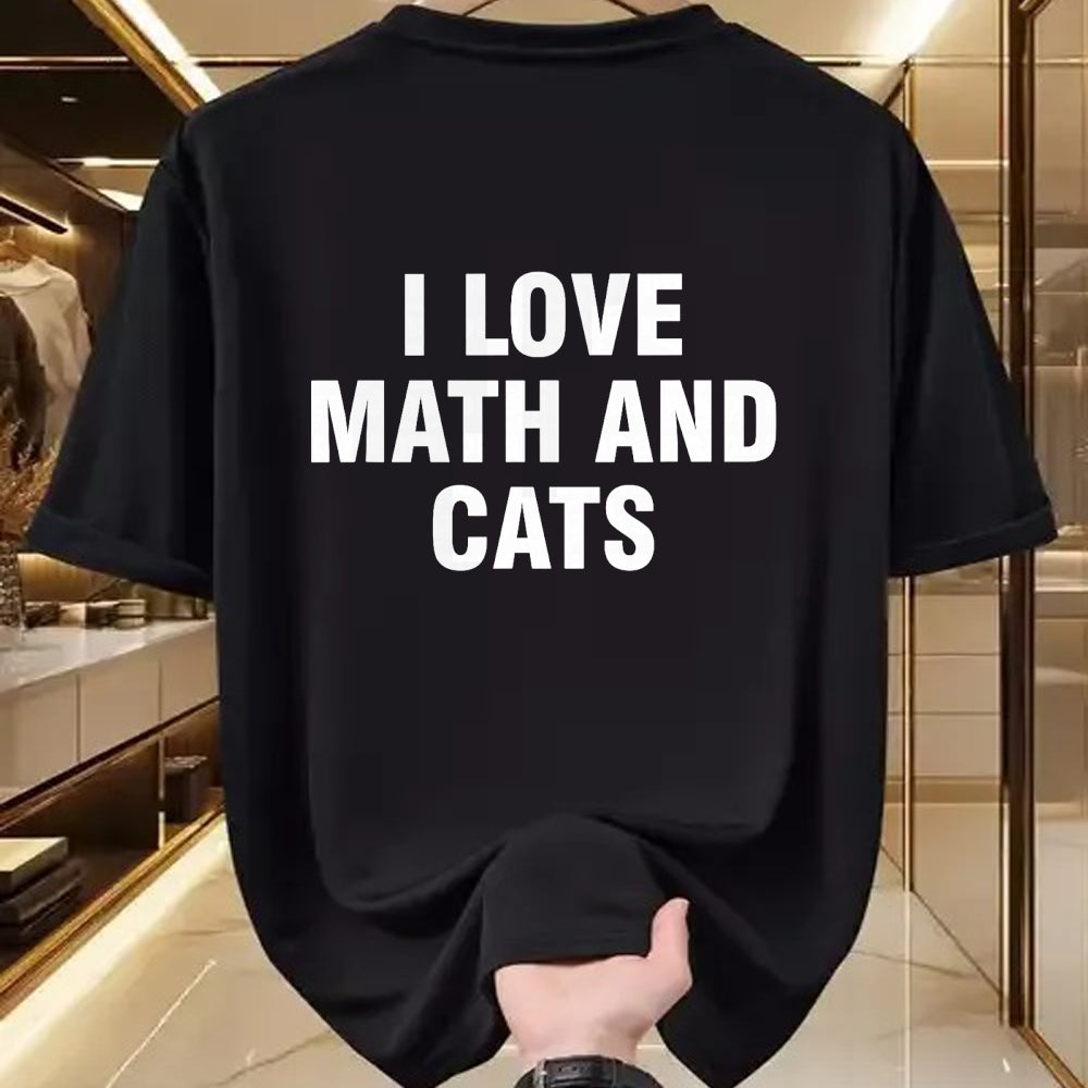 Cat Love Shirt, Funny Cat Lover Gift UnisexT-Shirt/Hoodie/Sweatshirt HLT00 - I Love Math and Cats T-Shirt (1)