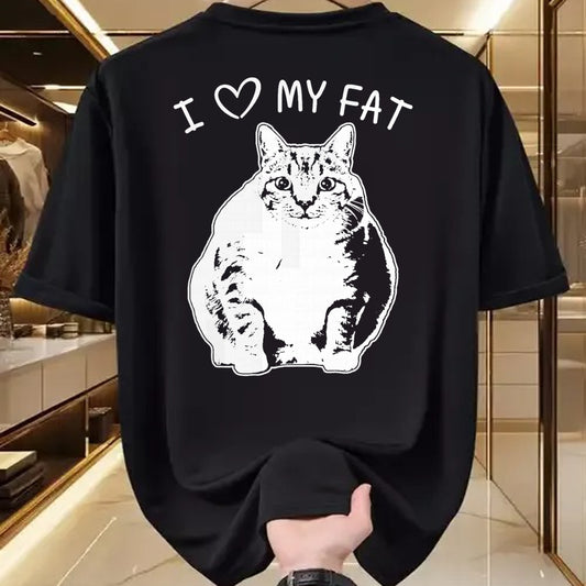 Cat Love Shirt, Funny Cat Lover Gift UnisexT-Shirt/Hoodie/Sweatshirt HLT00 - I Love My Fat Cat Funny Cat Lover T-Shirt Gift Idea T-Shirt