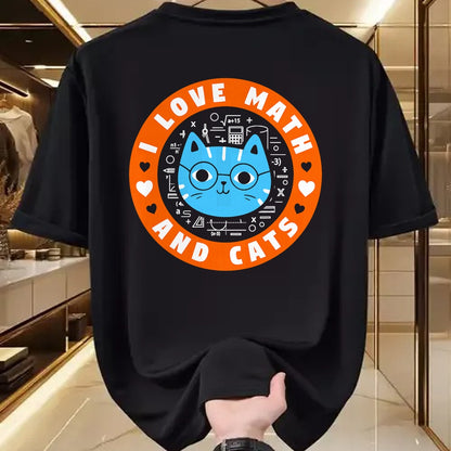 Cat Love Shirt, Funny Cat Lover Gift UnisexT-Shirt/Hoodie/Sweatshirt HLT00 - I Love Math and Cats Funny Cat Lover Math Teacher T-Shirt