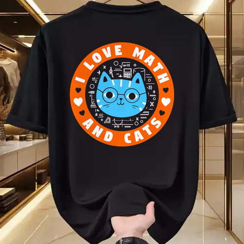Cat Love Shirt, Funny Cat Lover Gift UnisexT-Shirt/Hoodie/Sweatshirt HLT00 - I Love Math and Cats Funny Cat Lover Math Teacher T-Shirt