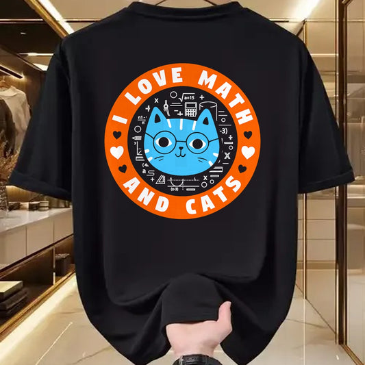 Cat Love Shirt, Funny Cat Lover Gift UnisexT-Shirt/Hoodie/Sweatshirt HLT00 - I Love Math and Cats Funny Cat Lover Math Teacher T-Shirt