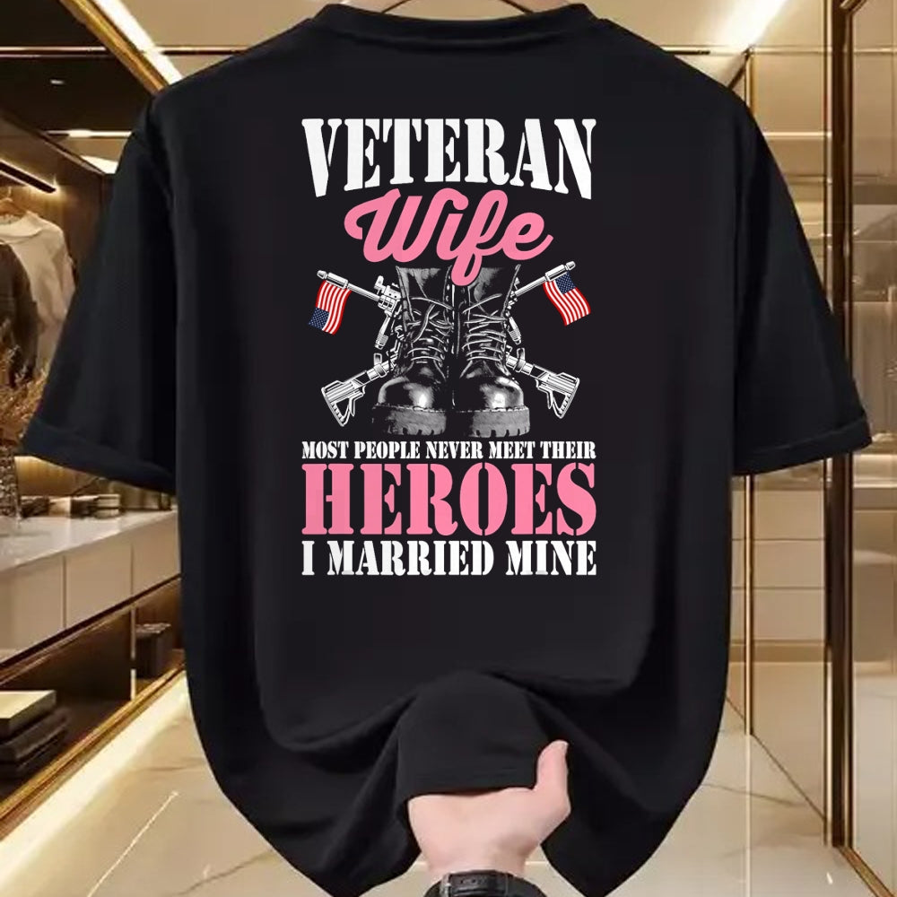 Best Husband Shirt, Wife and Husband Unisex T-Shirt/Hoodie/Sweatshirt HLT00 - Veteran Wife Married Mine Proud Military Veteran Husband T-Shirt