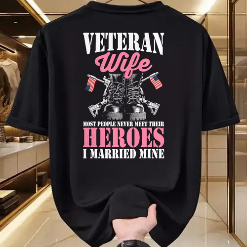 Best Husband Shirt, Wife and Husband Unisex T-Shirt/Hoodie/Sweatshirt HLT00 - Veteran Wife Married Mine Proud Military Veteran Husband T-Shirt
