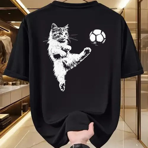 Cat Love Shirt, Funny Cat Lover Gift UnisexT-Shirt/Hoodie/Sweatshirt HLT00 - Funny Cat Soccer Ball Graphic Tee T-Shirt for Men Women Kids