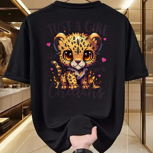 Cat Love Shirt, Funny Cat Lover Gift UnisexT-Shirt/Hoodie/Sweatshirt HLT00 - Just A Girl Who Loves Cheetahs Women Cheetah Cat Lover T-Shirt